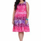 La Cera Plus Size 100% Cotton Ombre Print Tier Dress