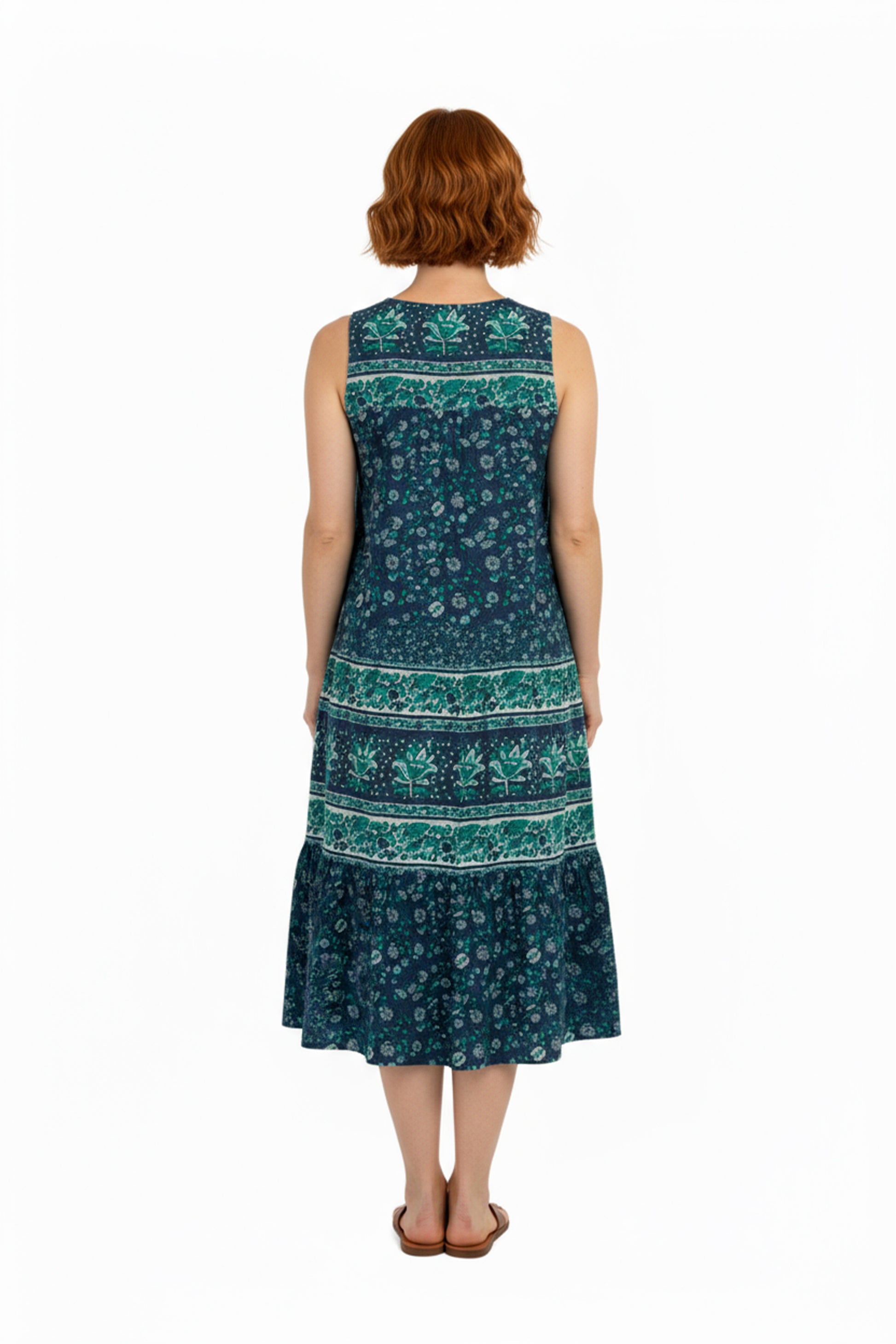 La Cera 100% Cotton Border Print Dress - La Cera