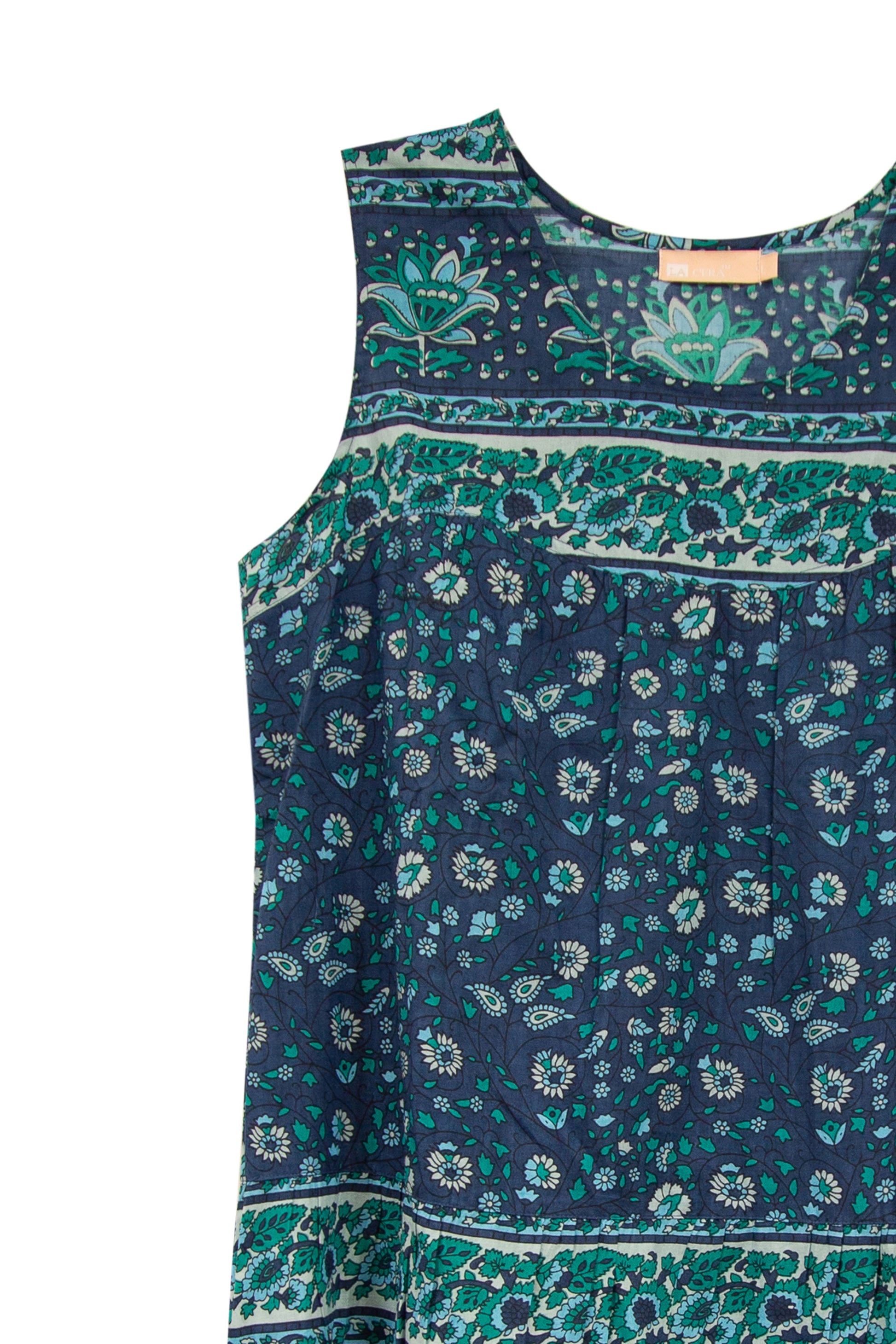 La Cera 100% Cotton Border Print Dress - La Cera