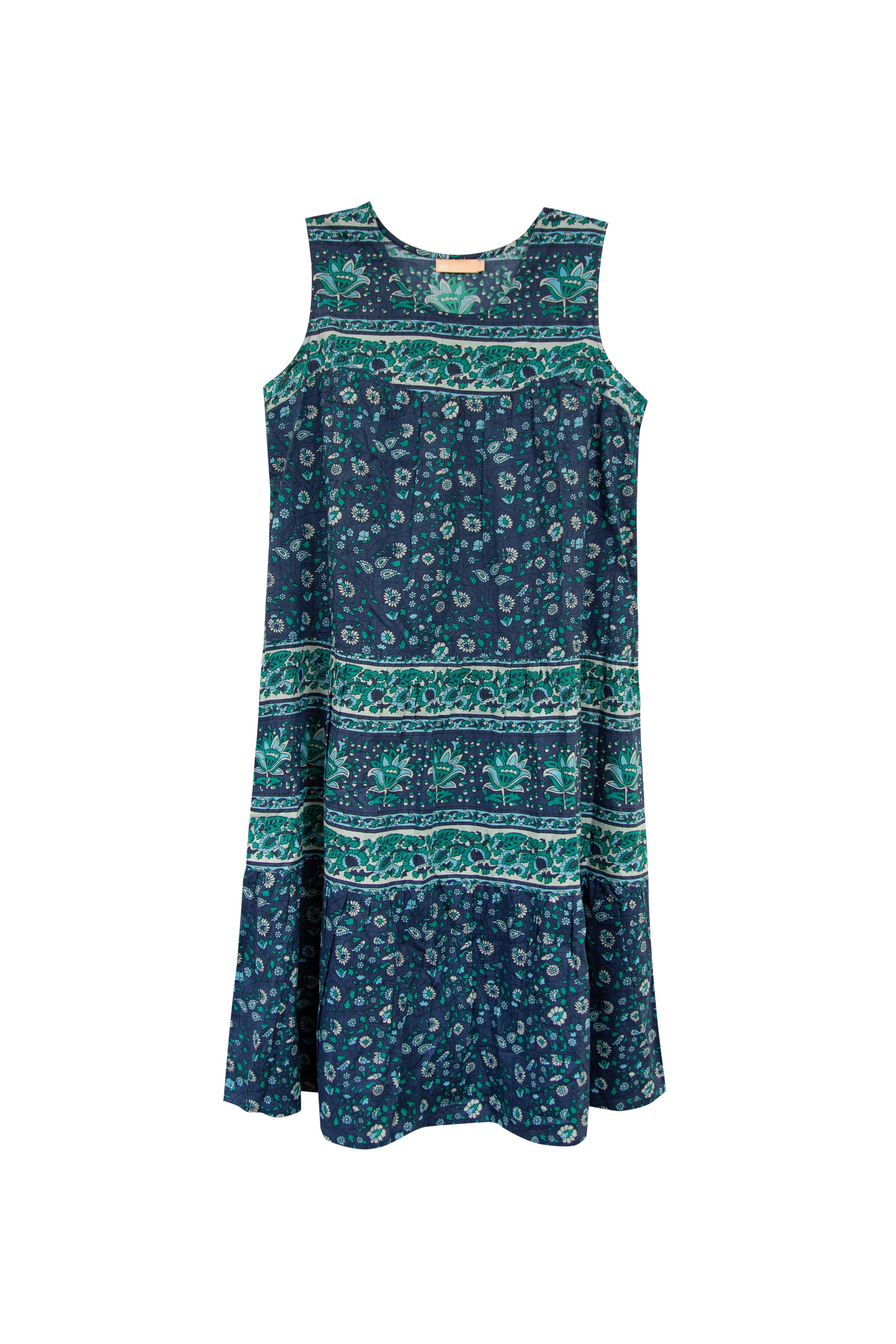 La Cera 100% Cotton Border Print Dress - La Cera