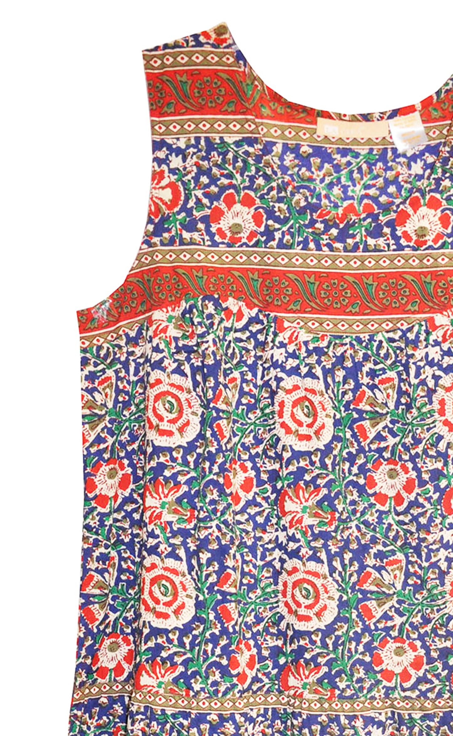 La Cera 100% Cotton Border Print Dress - La Cera