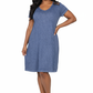 Plus Size Soft & Supple Knit Dress with Lace Trim - La Cera