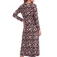 La Cera Long Sleeve A-Line Floral Printed Dress