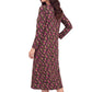 La Cera Long Sleeve A-Line Floral Printed Dress