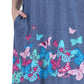 La Cera Novelty Floral Butterfly Print Short Sleeve Plus Size Dress