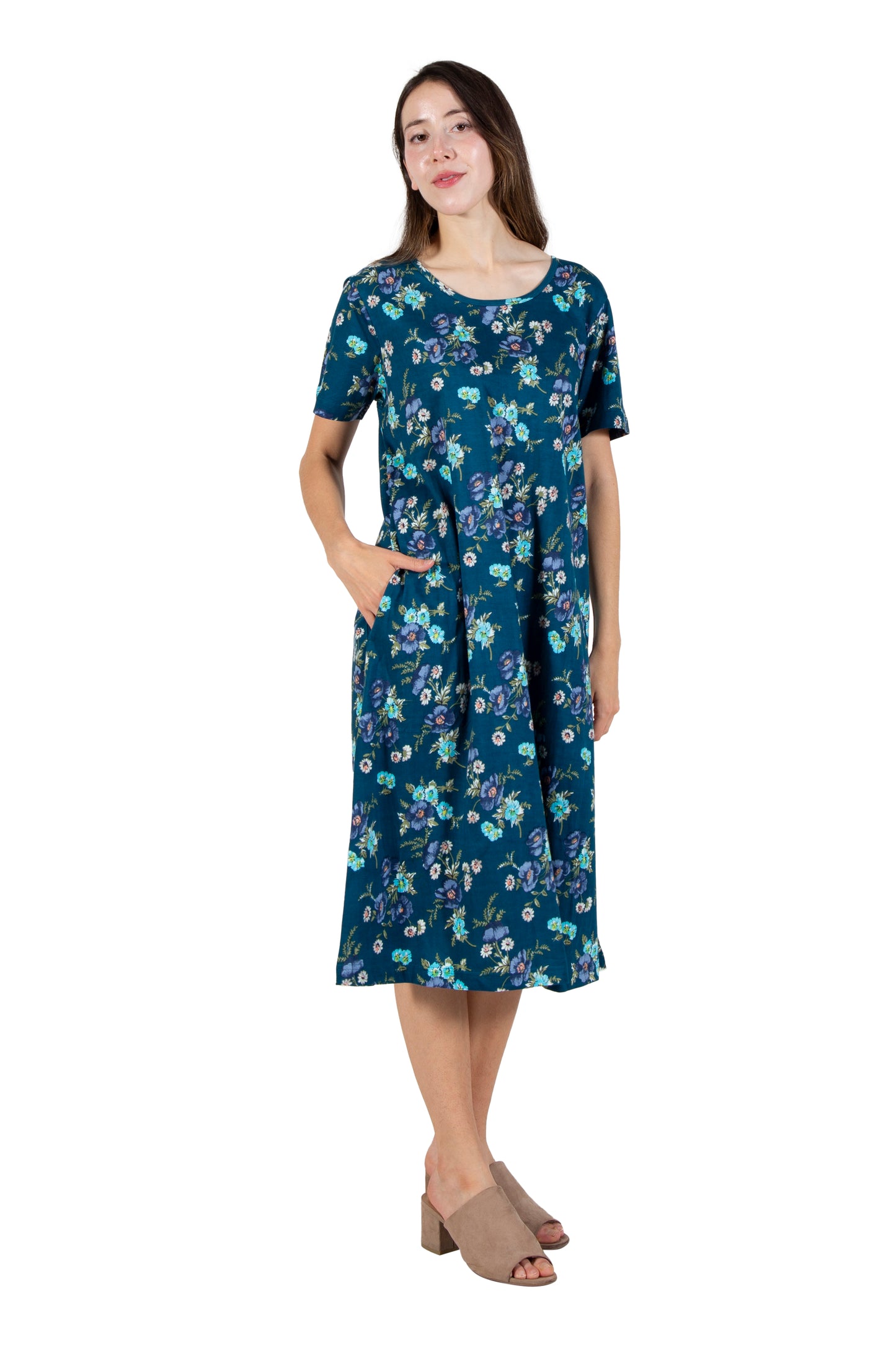 La Cera Floral Printed A-Line Dress - La Cera
