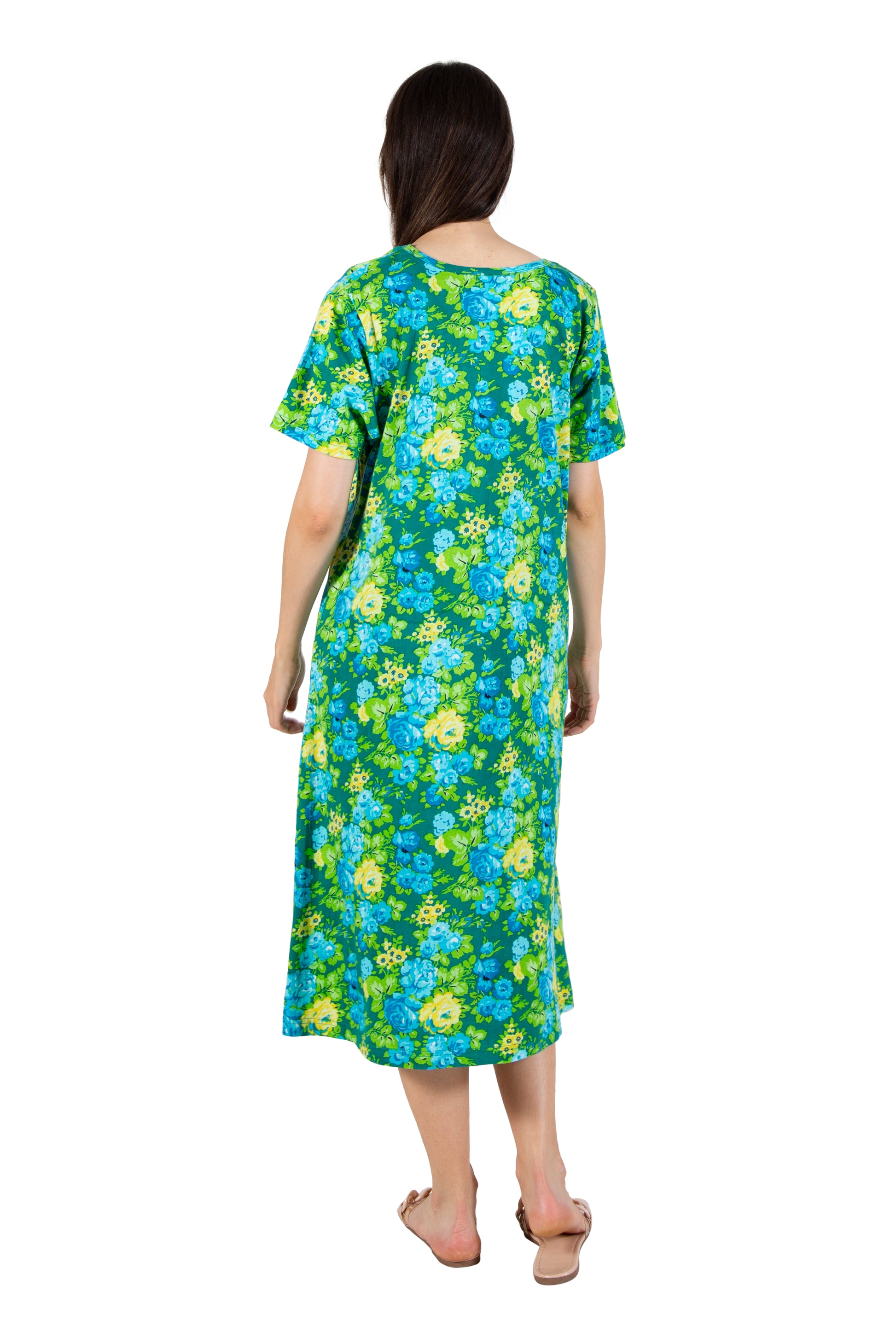 La Cera Floral Printed A-Line Dress - La Cera