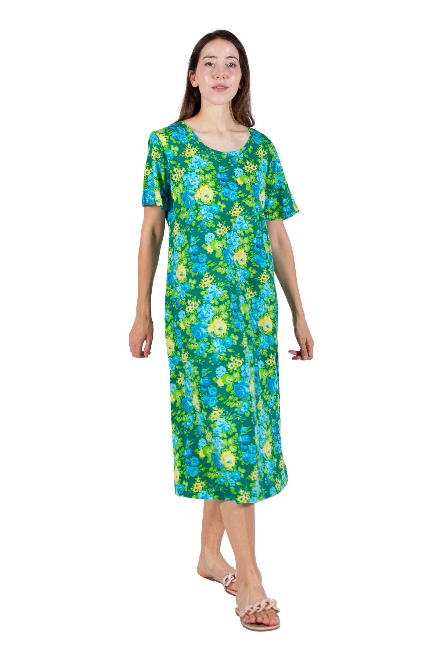 La Cera Floral Printed A-Line Dress - La Cera