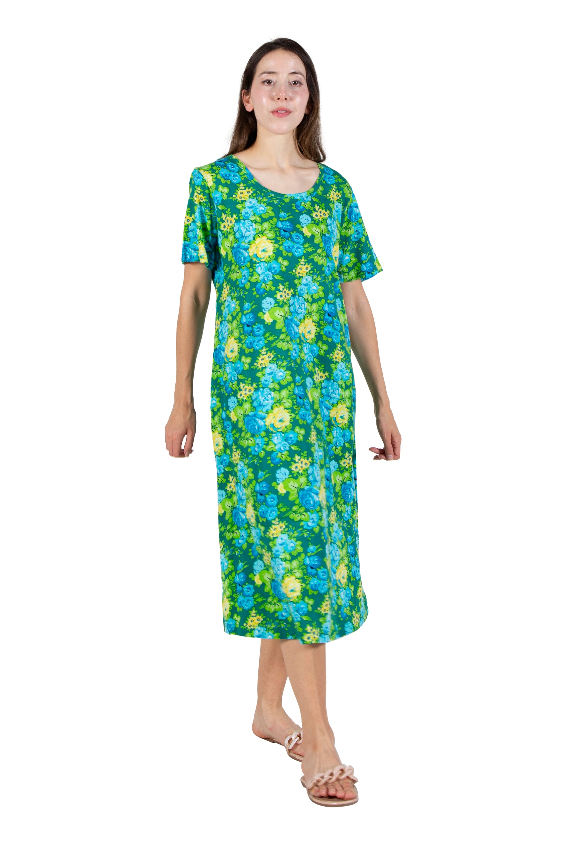 La Cera Floral Printed A-Line Dress - La Cera