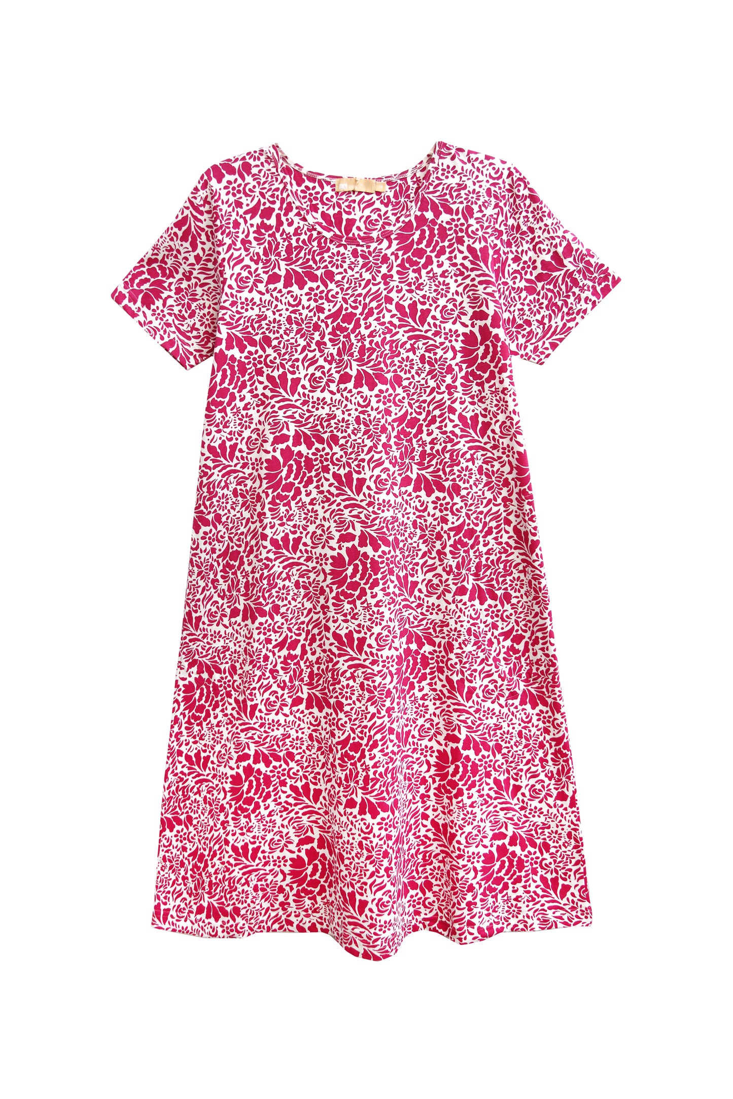 La Cera Cotton Jersey Knit Floral A-Line Dress - La Cera