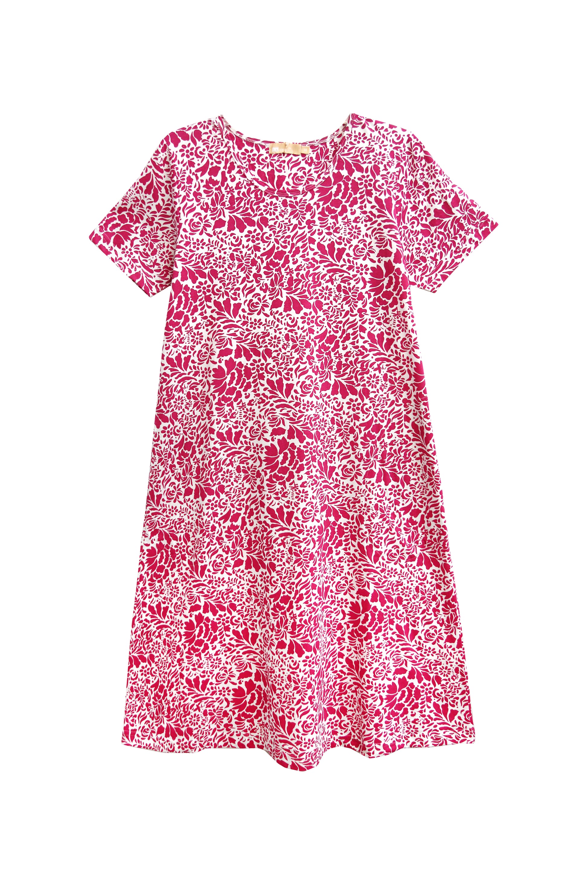 La Cera Cotton Jersey Knit Floral A-Line Dress - La Cera