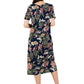 La Cera Midnight Floral Knit Dress