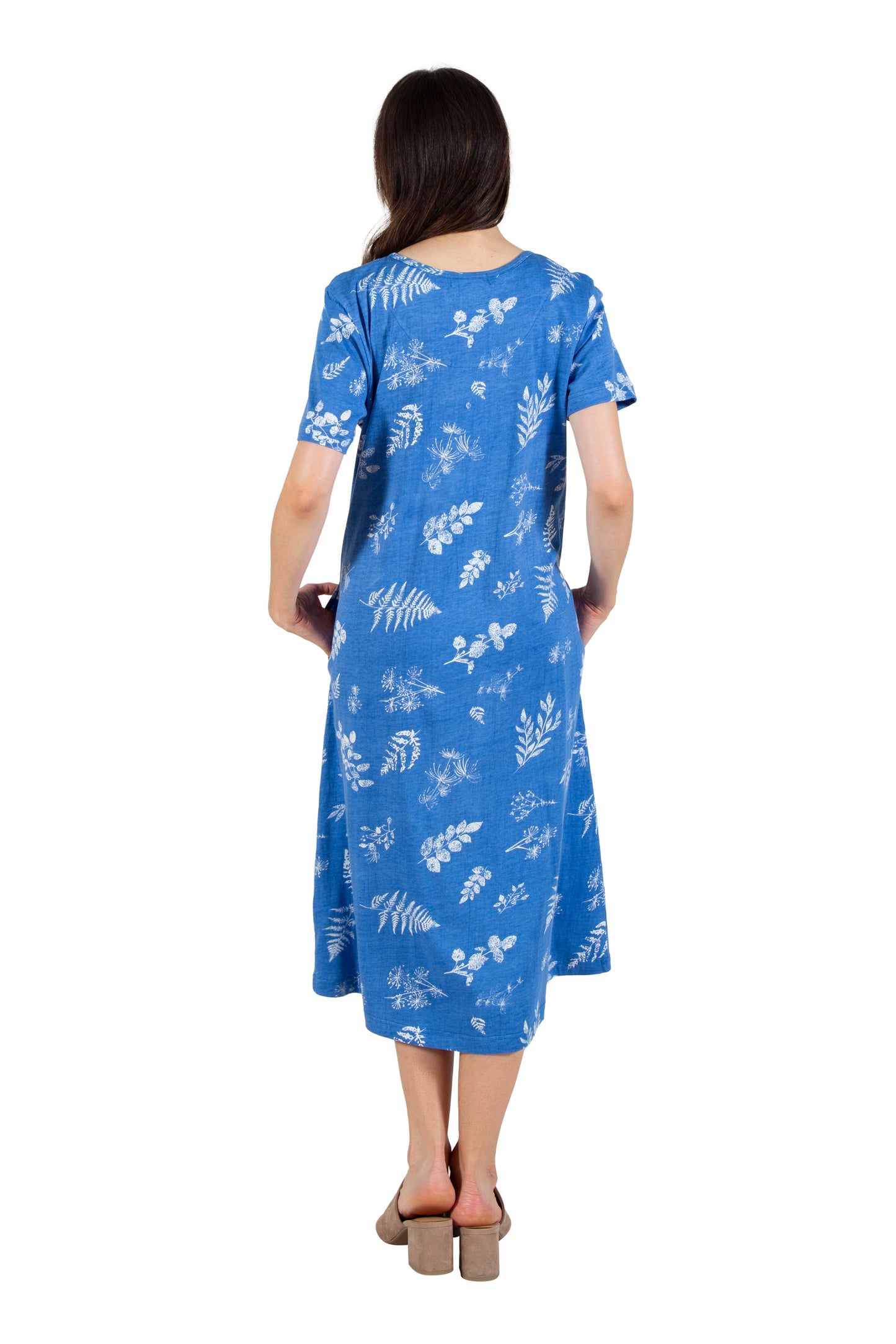 La Cera Summer Foliage Printed A-Line Dress