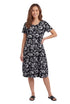 La Cera White Flower Printed A-Line Dress - La Cera