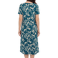 La Cera White Floral Vine Printed A-Line Dress - La Cera