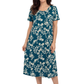La Cera White Floral Vine Printed A-Line Dress - La Cera