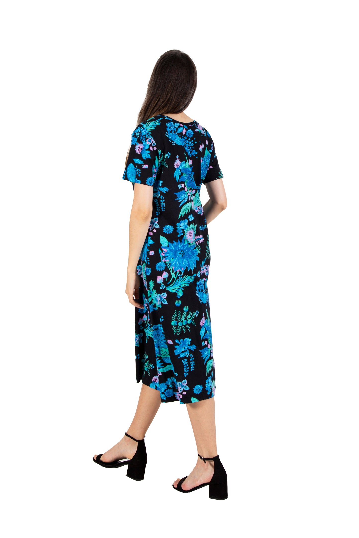 La Cera Rainforest Floral Printed A-Line Dress