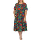 La Cera Plus Size Printed Cotton Knit A-Line Dress