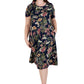 La Cera Plus Midnight Floral Knit Dress