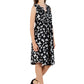 La Cera Sleeveless Butterfly Print Dress