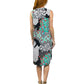 La Cera Poly Spandex Mint Mosaic Sleeveless Dress
