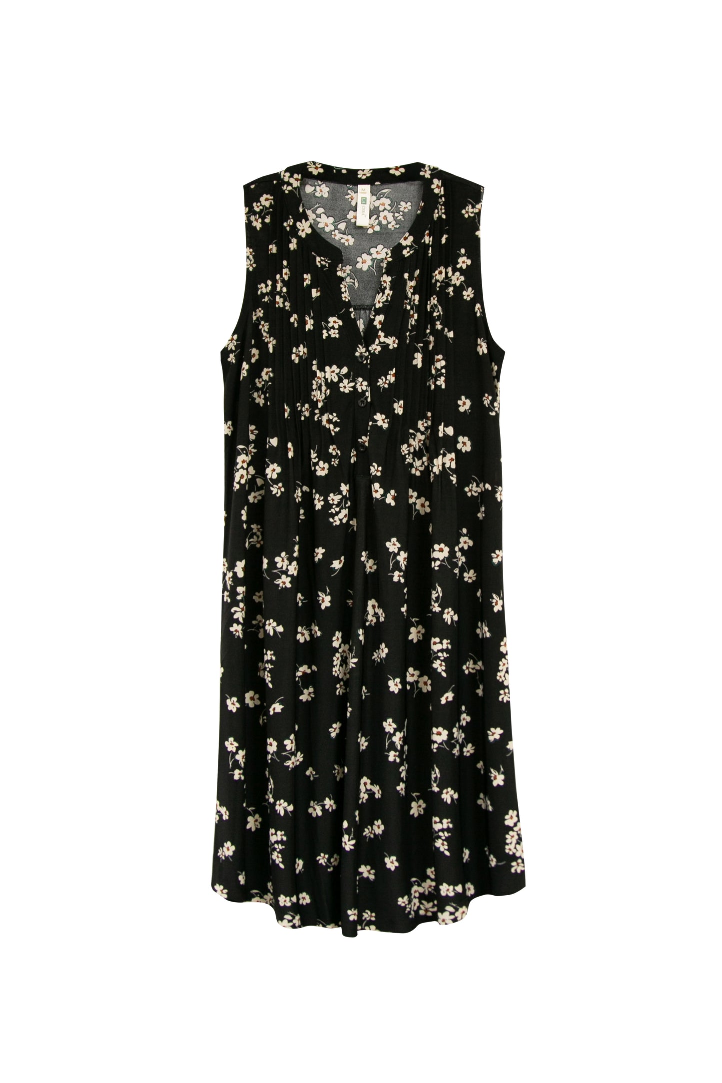 La Cera Sleeveless Daisy Print Dress