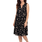 La Cera Sleeveless Daisy Print Dress