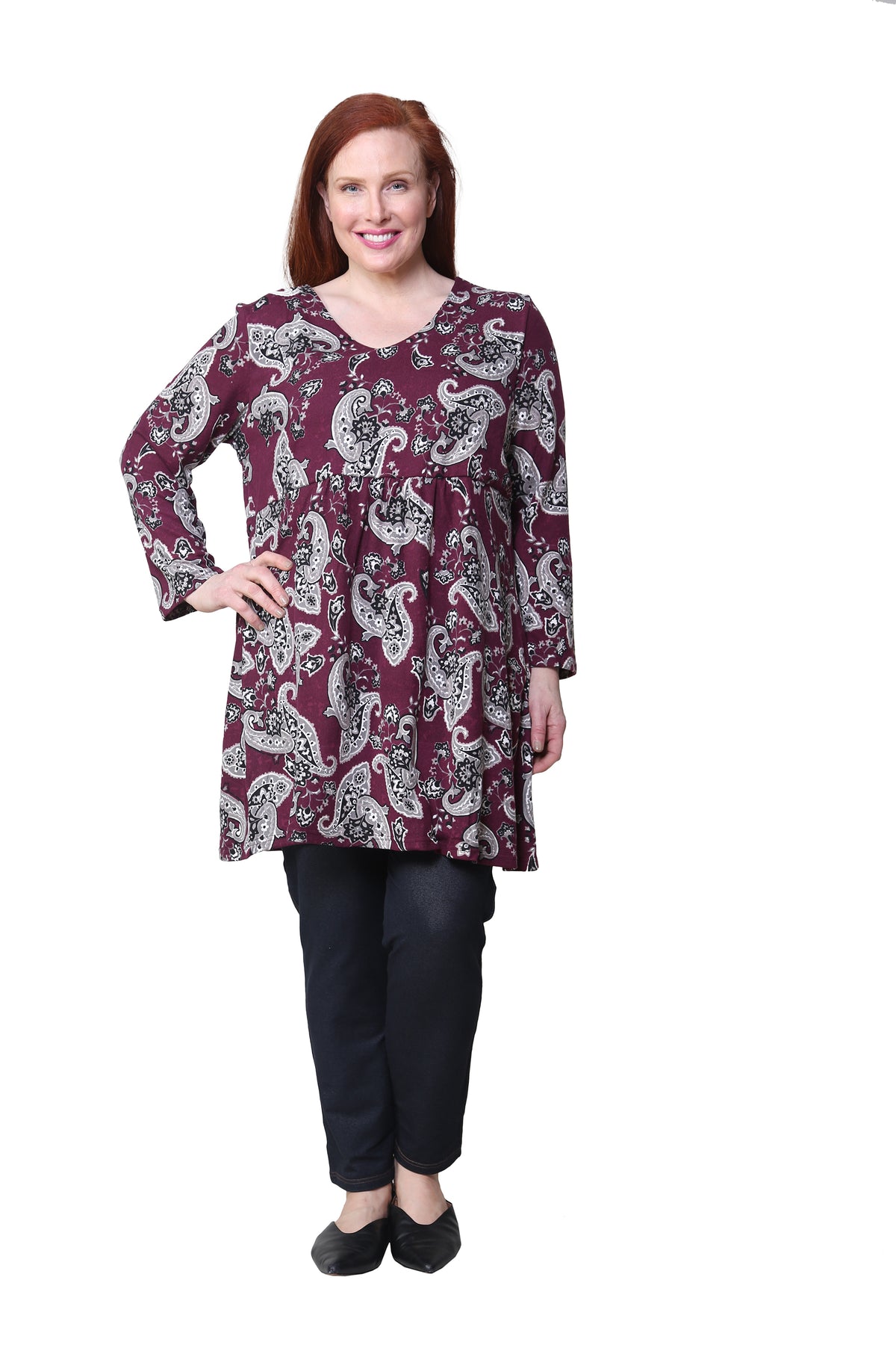 La Cera Long Sleeve Brush Knit Blend Pullover Tunic Top