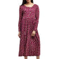 La Cera Floral Button Front Knit Dress