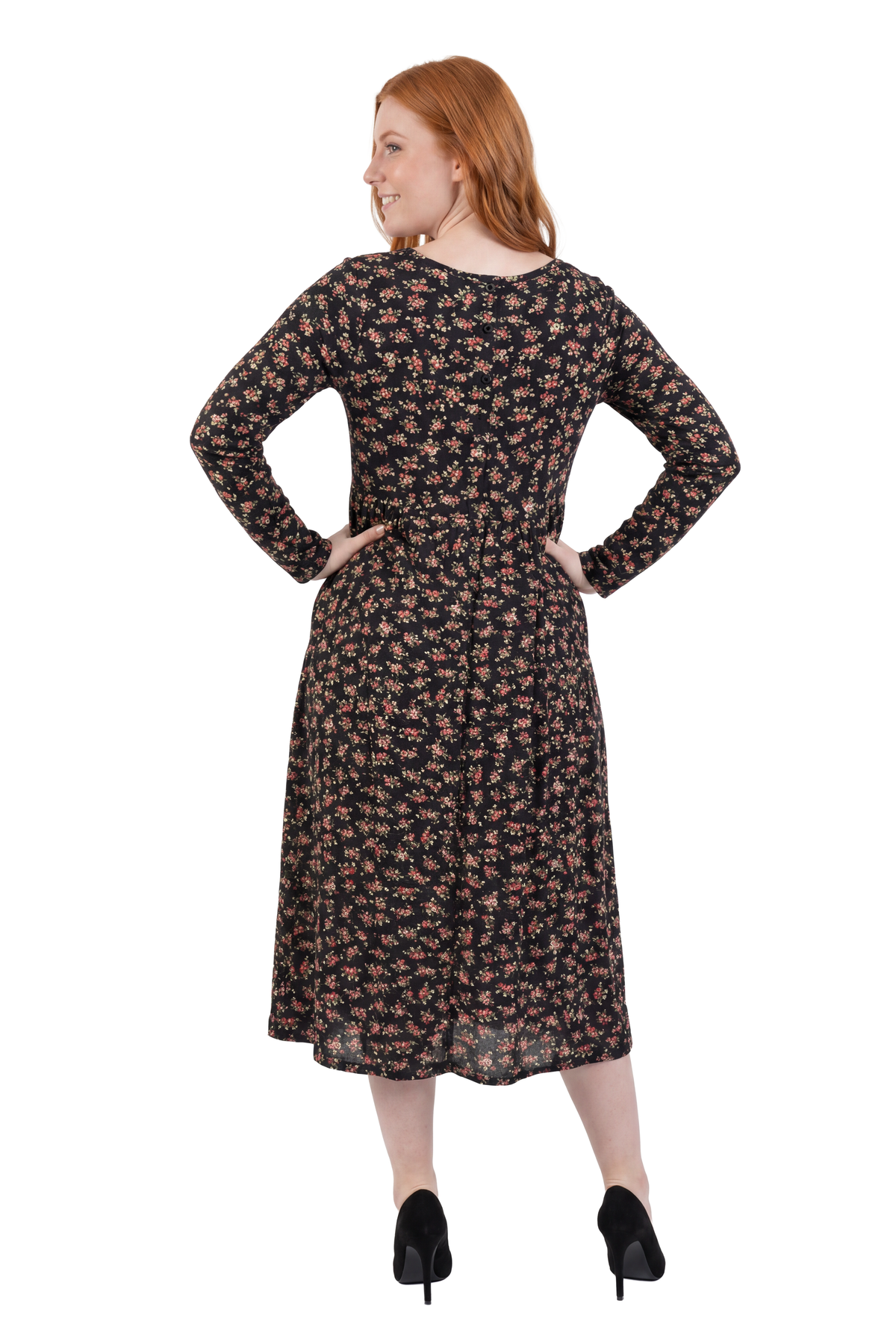 La Cera Floral Button Front Knit Dress