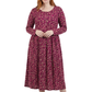 La Cera Floral Button Front Knit Dress