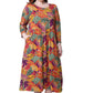 La Cera Plus Size Fall Foliage Knit Dress