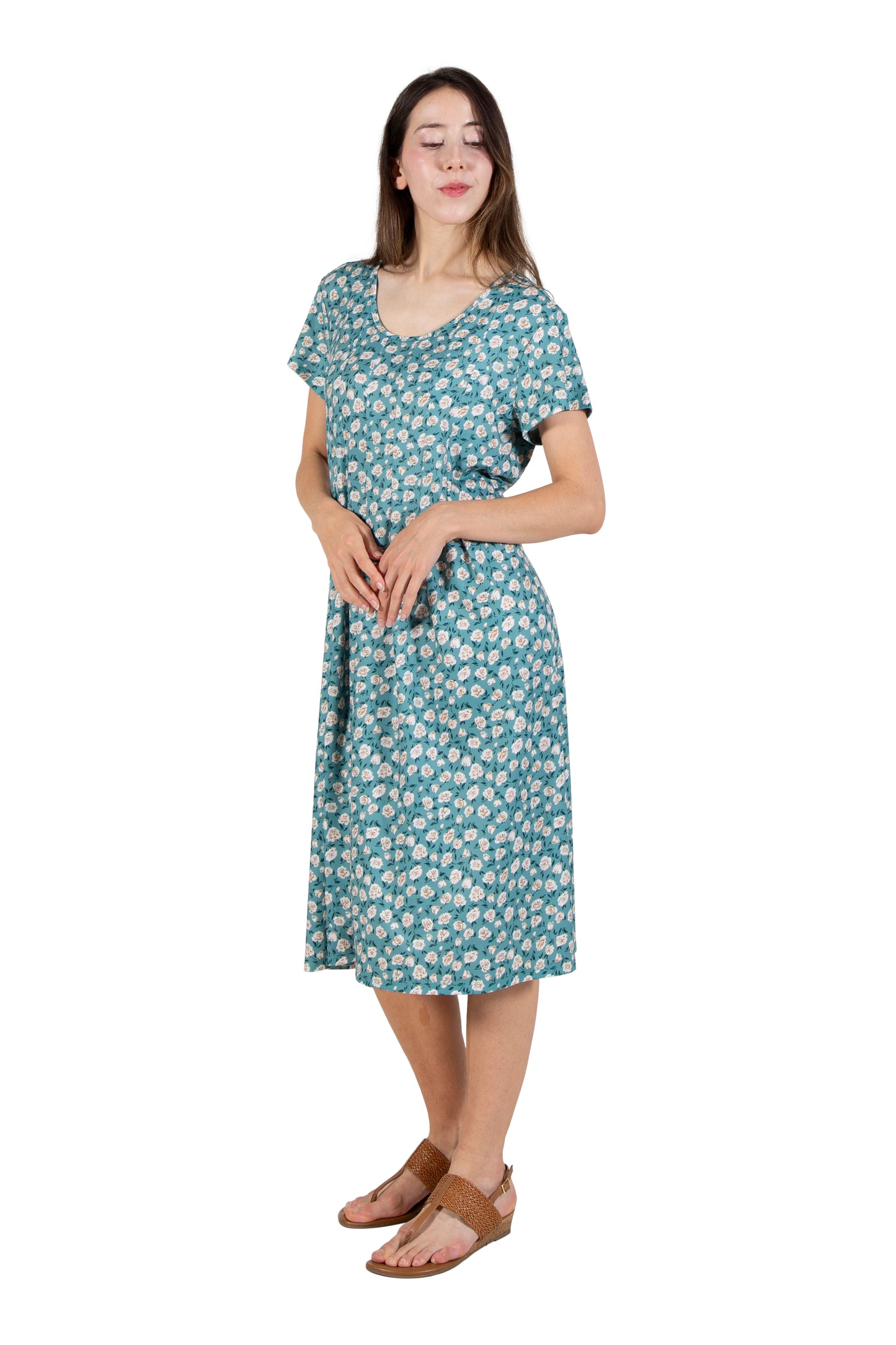 La Cera Wildflower Print Pleat Front Dress