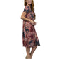La Cera Mosaic Floral Print Pleat Front Dress