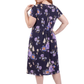 La Cera Enchanting Floral Bouquet Pleat Front Dress