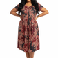 La Cera Plus Mosaic Paisley Print Pleat Front Dress