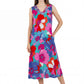 La Cera Sleeveless V-Neck Retro Floral Dress - La Cera