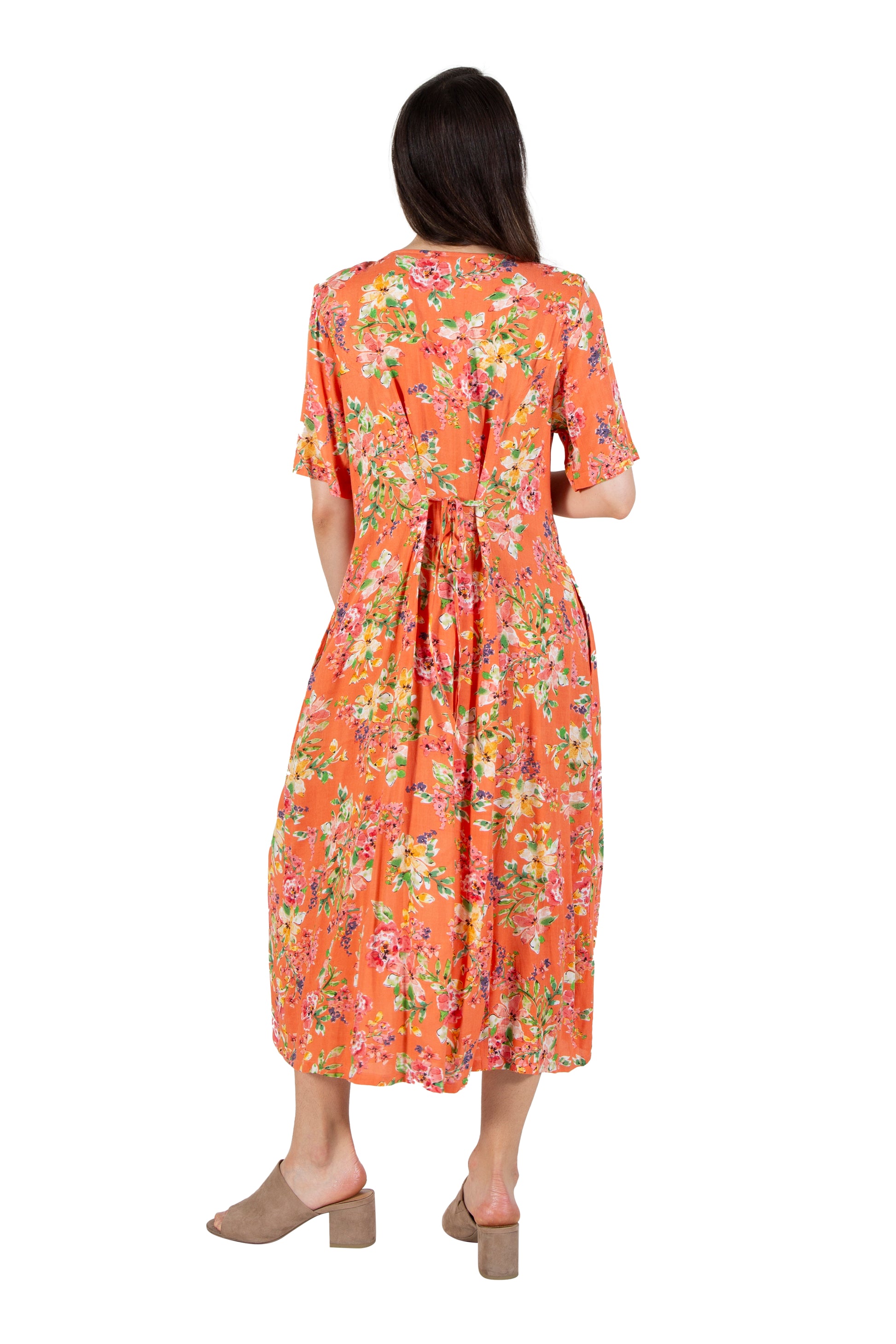 La Cera Button Front Short Sleeve Dress - La Cera