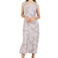 La Cera Sleeveless Floral Tonal Printed A-Line Dress