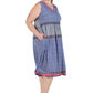 Vestido con estampado de borde de cintura imperio y escote en V de talla grande