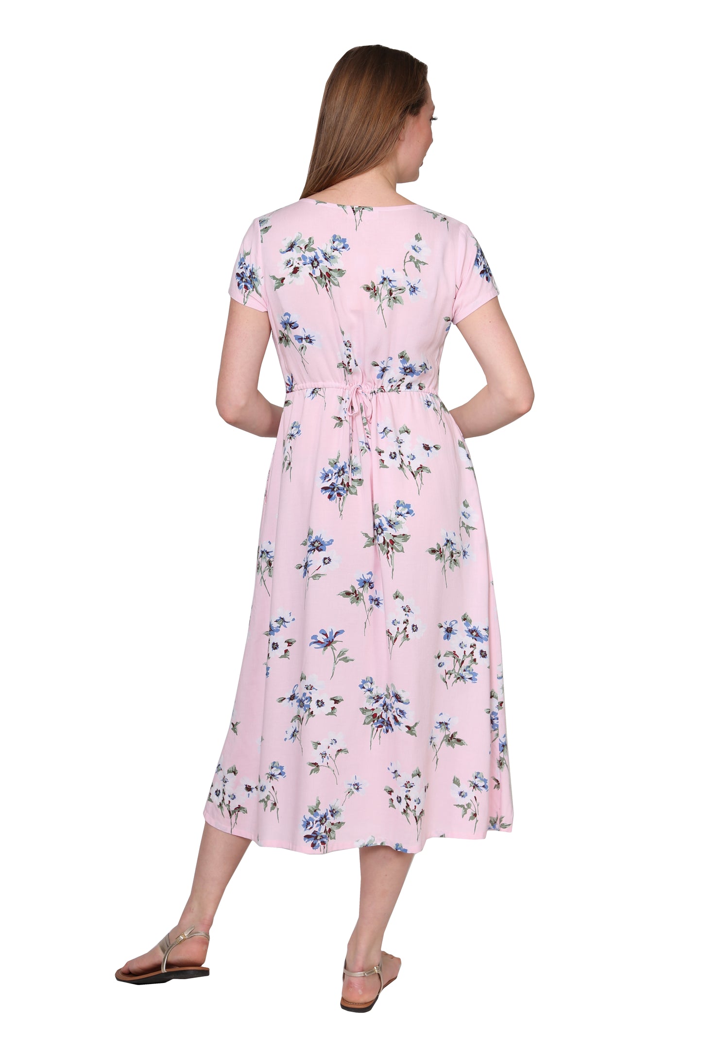 La Cera Button Front Short Sleeve Dress - La Cera