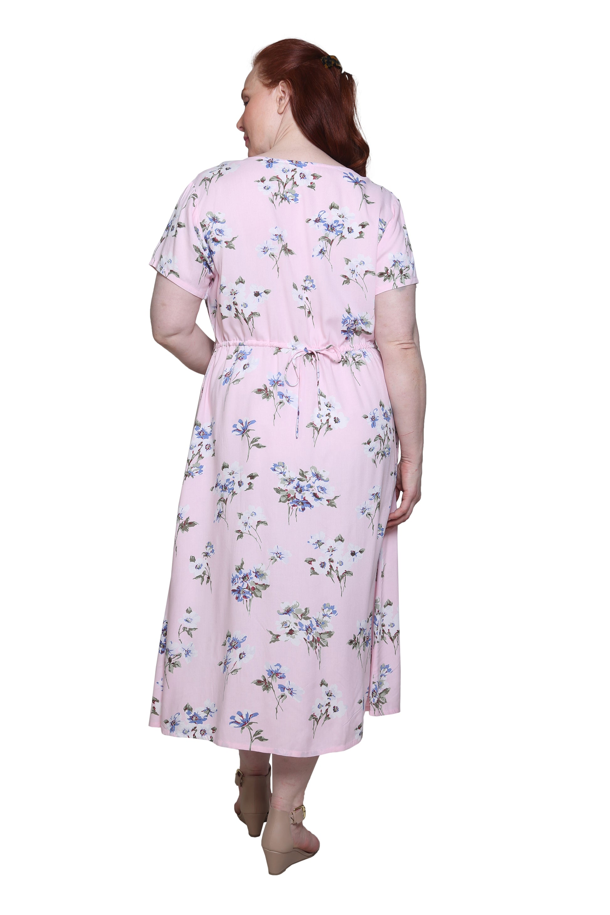 Plus Size La Cera Button Front Short Sleeve Dress - La Cera