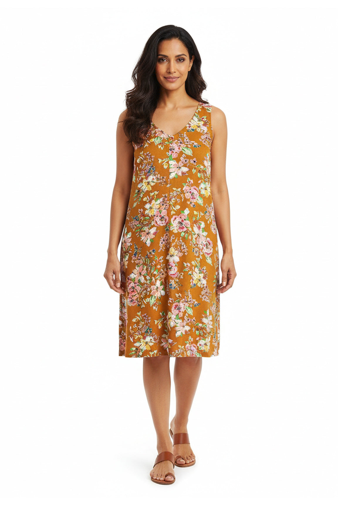 La Cera Rayon Summer Floral Print Sundress