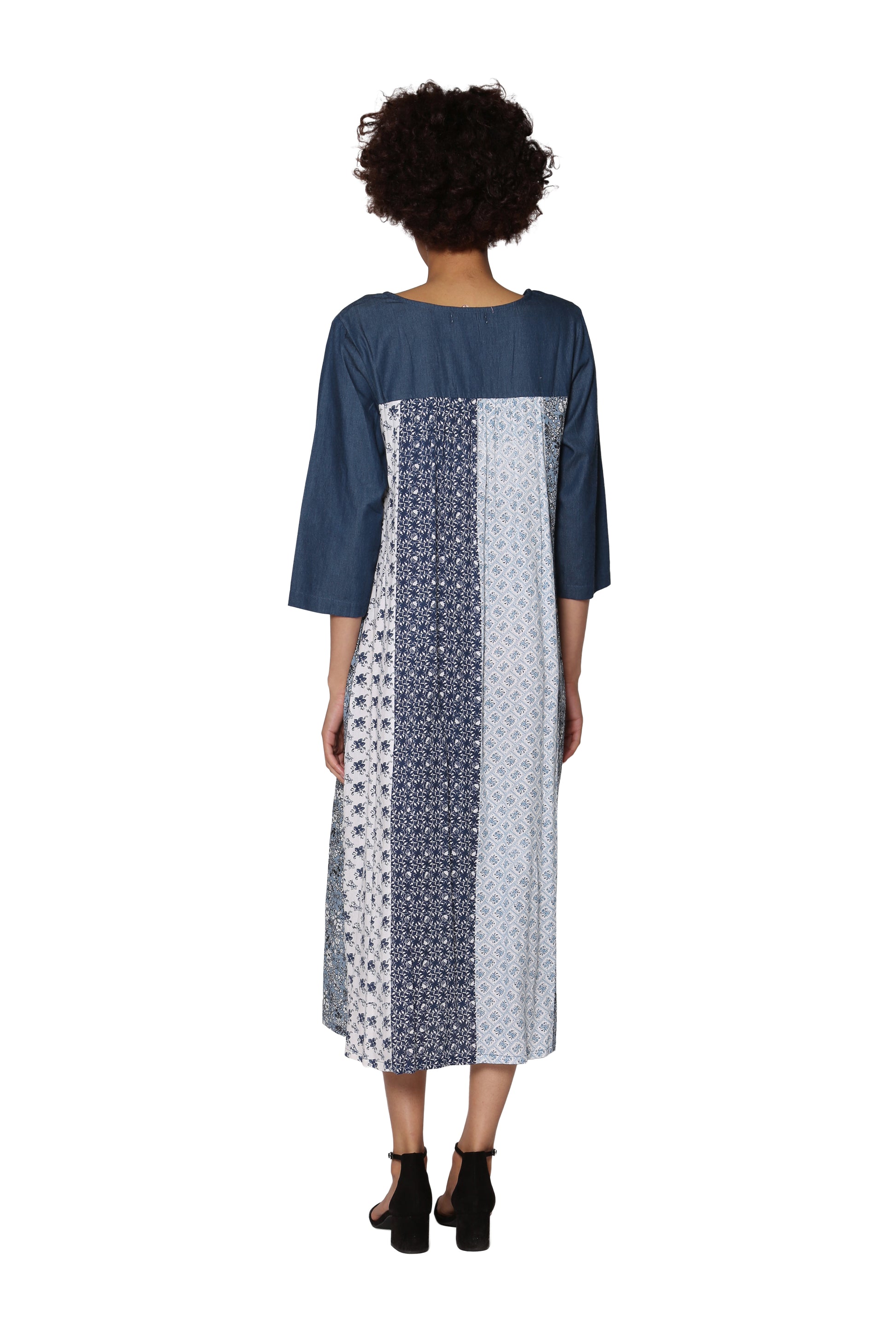 La Cera Floral Embroidered Rayon Dress - La Cera