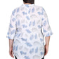 Pleat Front Printed Cotton Top - Plus Size