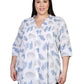 Pleat Front Printed Cotton Top - Plus Size