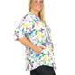 Pleat Front Butterfly Printed Cotton Top - Plus Size