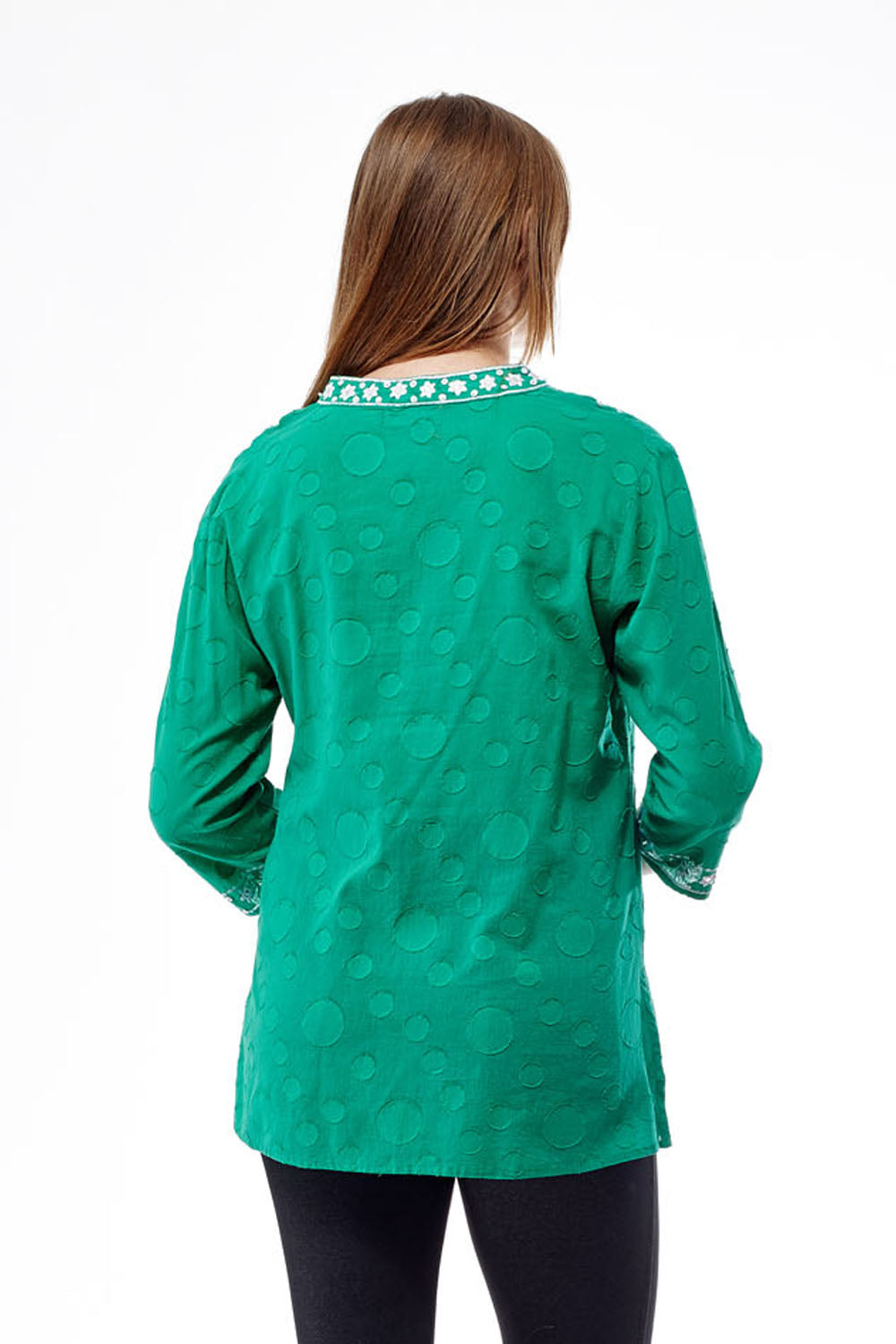 La Cera Embroidered and Beaded Jacquard Cotton Tunic - La Cera