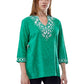 La Cera Embroidered and Beaded Jacquard Cotton Tunic - La Cera