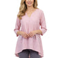 La Cera Applique Trimmed Tunic Top - La Cera